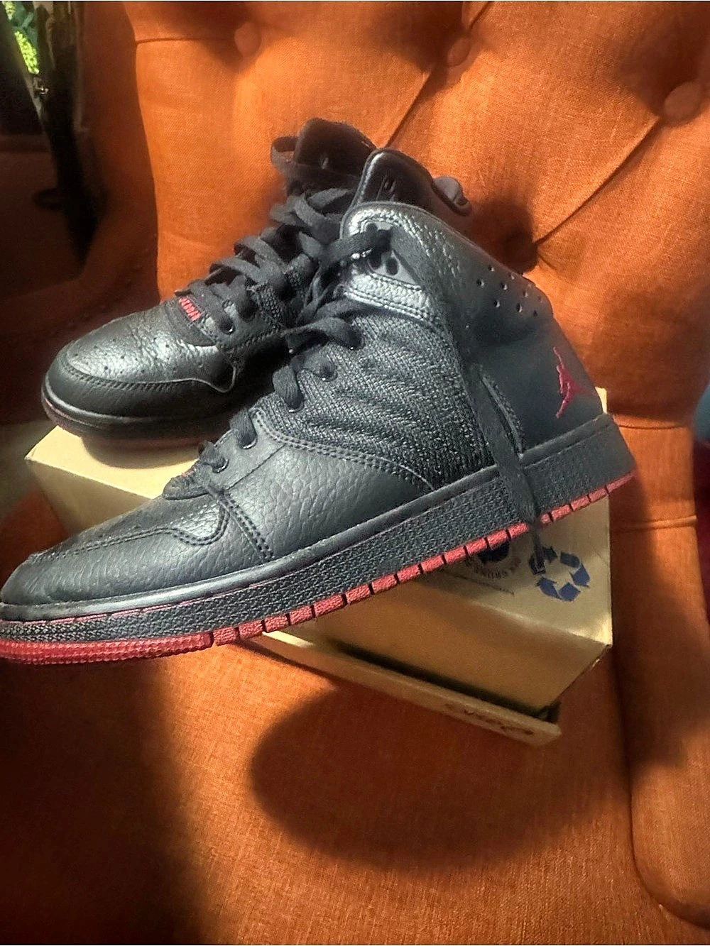 Jordan Air Jordan Flight Club 91 High Top Sneakers in Black & Red